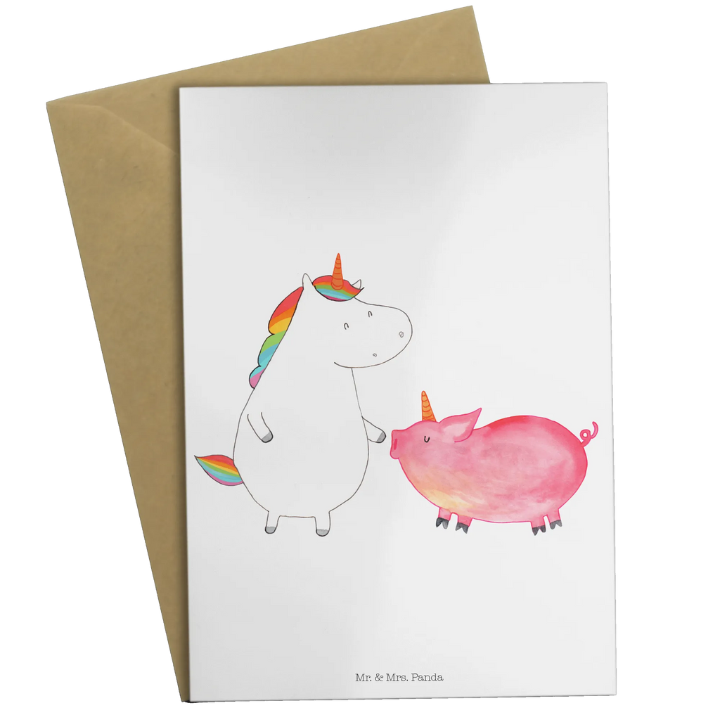 Greetings card unicorn Pig Einladungskarte, Glückwunschkarte, Grußkarte, Hochzeitskarte, Klappkarte, Geburtstagskarte, Karte, Ansichtskarten, Einhorn, Einhörner, Einhorn Deko, Unicorn, Freundschaft, Schweinhorn, Schwein, Freundin, Schweinchen