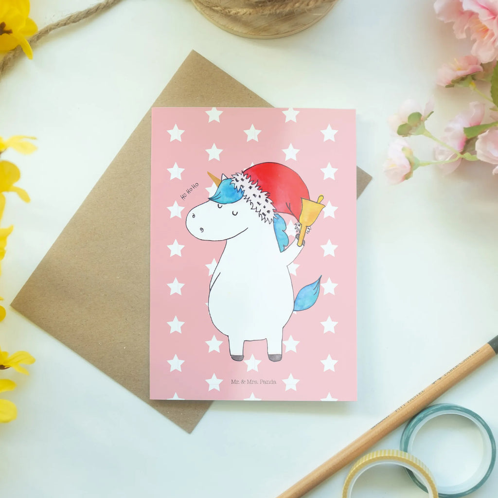 Greetings card unicorn Santa Claus wedding card, greeting card, folding card, birthday card, invitation card, unicorn, unicorns, christmas, wish list, christmas present, chocolate, Gin, fairy dust, gift, santa, santa claus