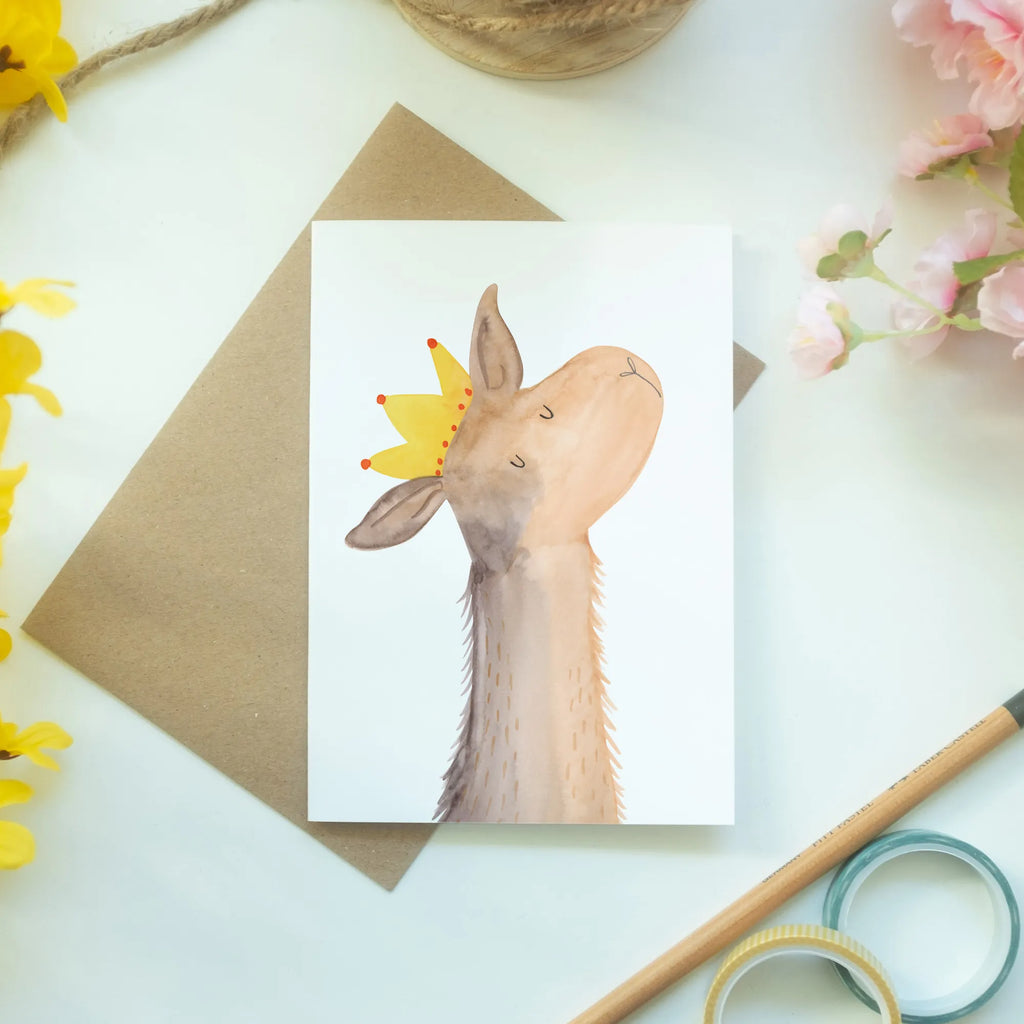 Greetings card llama head king folding card, greeting card, wedding card, birthday card, invitation card, Llama, llama, alpaca, trendy animal, office colleague, queen, supervisor, high school graduation, king, lamas, boss, lama, dad, colleague, girlfriend, mum