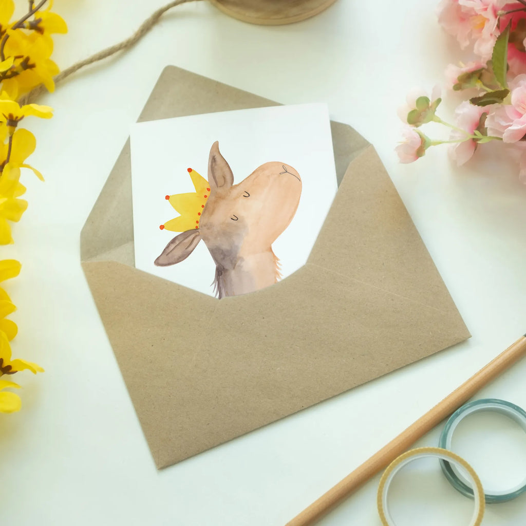 Greetings card llama head king folding card, greeting card, wedding card, birthday card, invitation card, Llama, llama, alpaca, trendy animal, office colleague, queen, supervisor, high school graduation, king, lamas, boss, lama, dad, colleague, girlfriend, mum