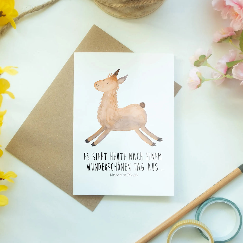 Greetings card lama Jump invitation card, wedding card, folding card, greeting card, birthday card, Llama, llama, alpaca, trendy animal, exam, happy day, girlfriend, Lama, luck, happy, start, graduation, llamas, heartache, favourite day, good morning, new start