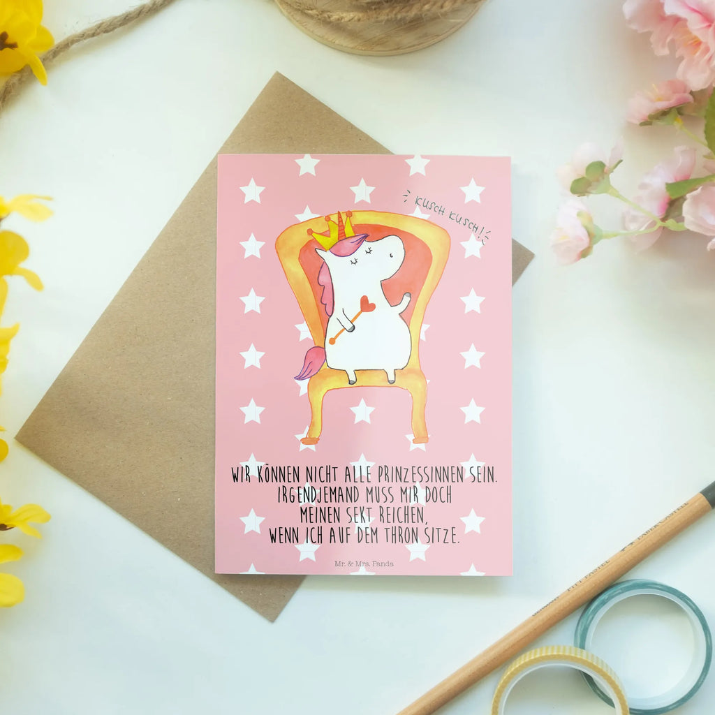 Greetings card unicorn king wedding card, greeting card, invitation card, birthday card, folding card, unicorn, unicorns, Princess, Chancellor, Unicorn, friend gift, Prosecco, President, King, Ruler, Emperor, Crown, Present friend