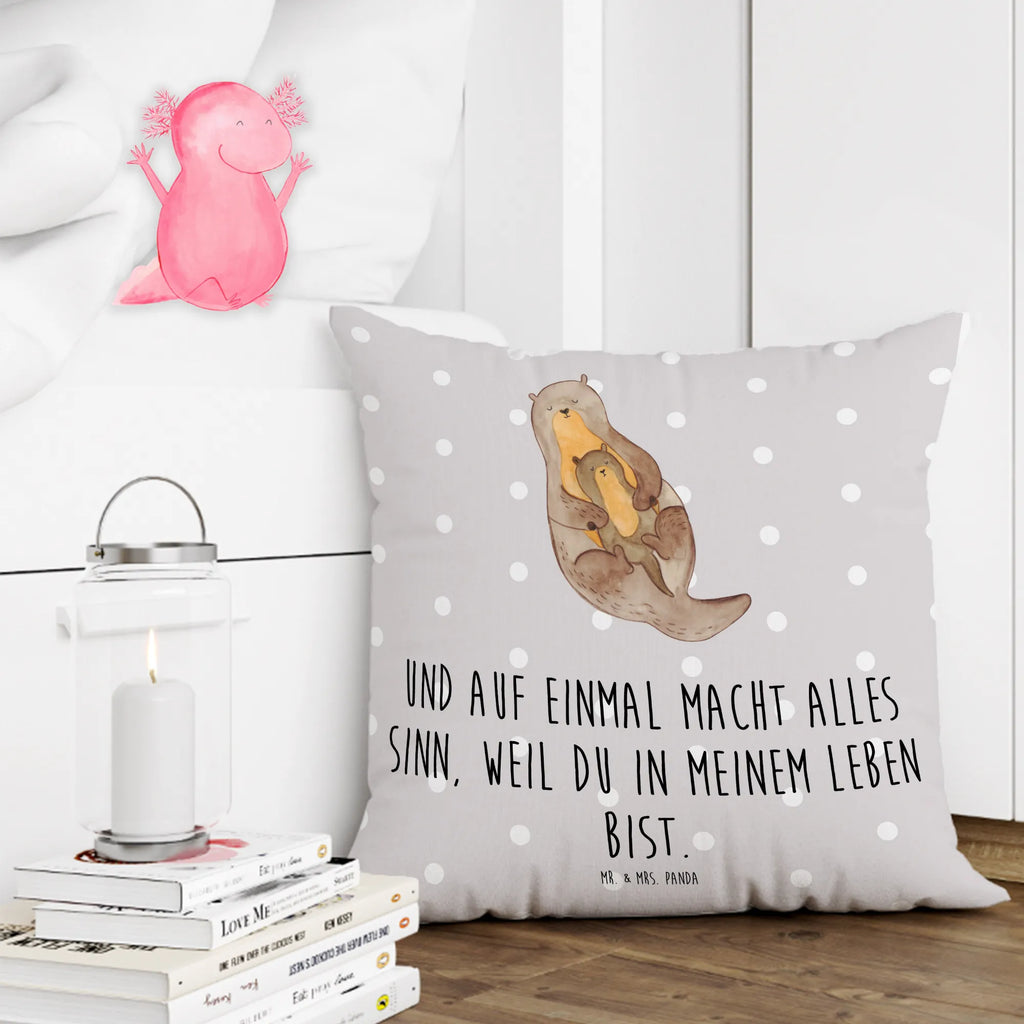 40x40 poduszka wydra dziecko Kuna, wydra, morska wydra