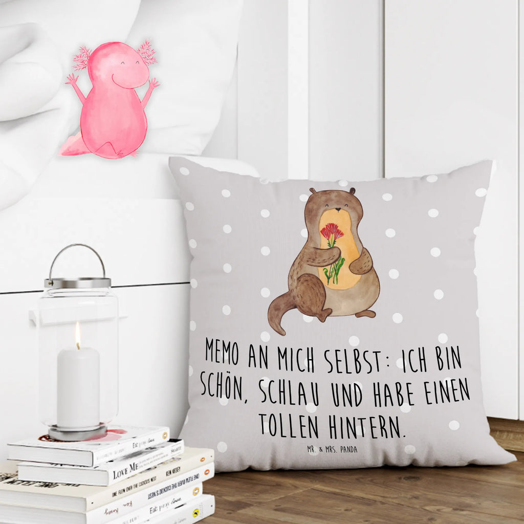 40x40 poduszka wydra bukiet kwiatów Kuna, wydra, morska wydra