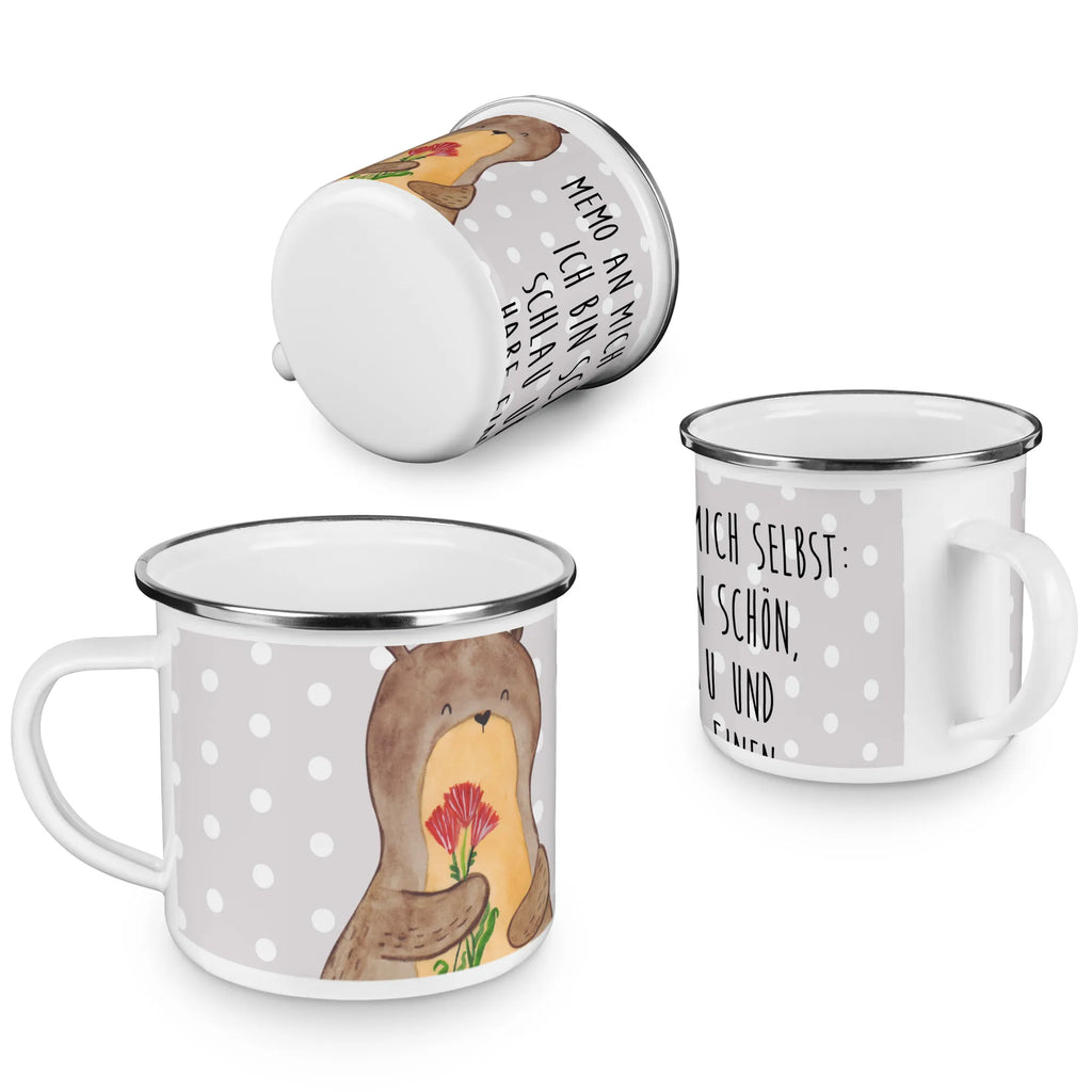 Kempingowy kubek emaliowany wydra bukiet kwiatów Metalltasse, Trinkbecher, blechbecher, becher emaille, Teetasse, Campingtasse, Emaille Tasse, Emaille Becher, Reisebecher, emaillebecher, Emailletasse, reisetasse, Teebecher, Kaffeetasse, wanderbecher, Tasse, wandertasse, Tasse Emaille, Kaffeebecher, Becher, Pott, metallbecher, Blechtasse, Campingbecher, Seeotter, Fischotter, Otter, Otter Seeotter See Otter