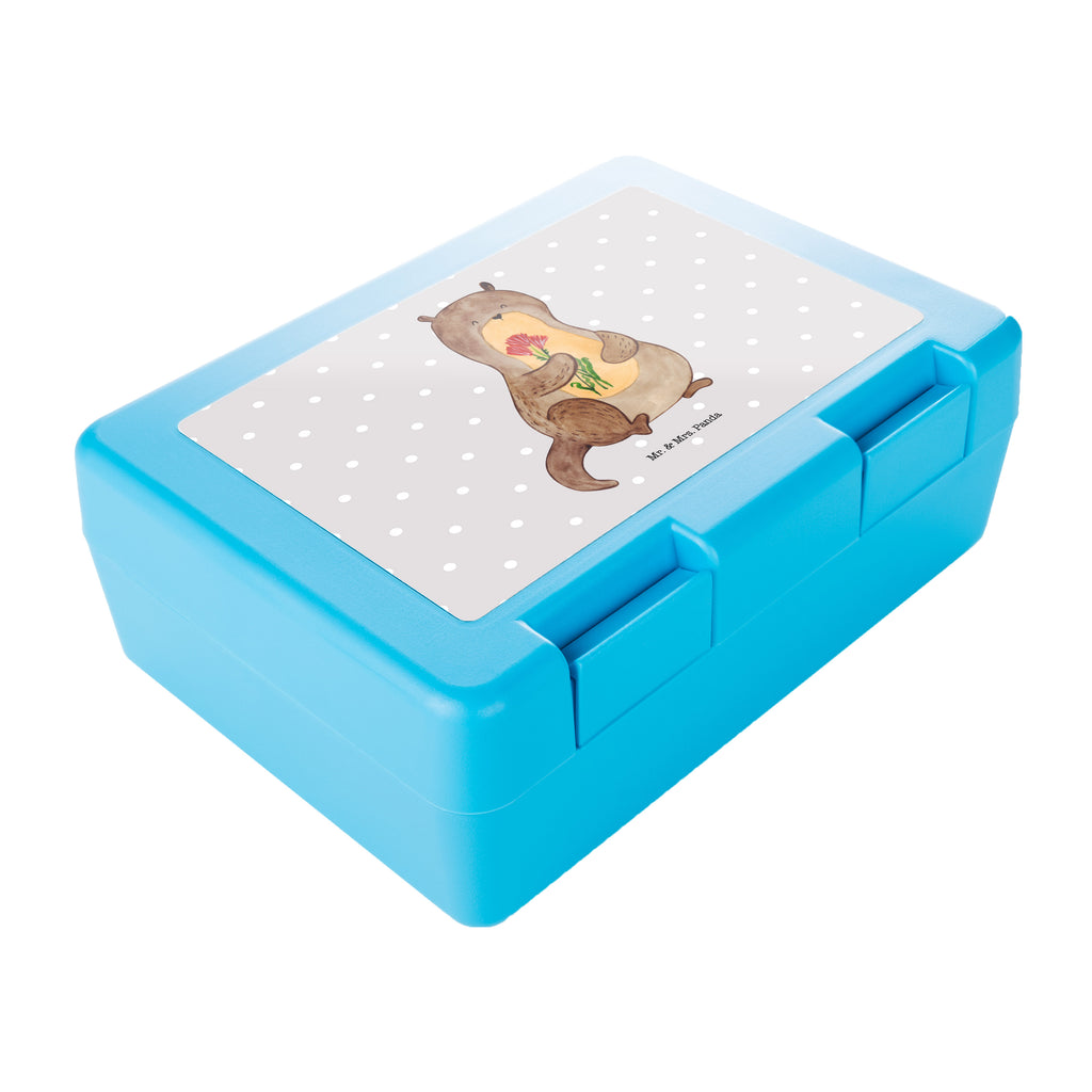 Brotdose Otter Blumenstrauß Brotbox, Snackbox, Lunch box, Butterbrotdose, Brotzeitbox, Otter, Fischotter, Seeotter, Otter Seeotter See Otter