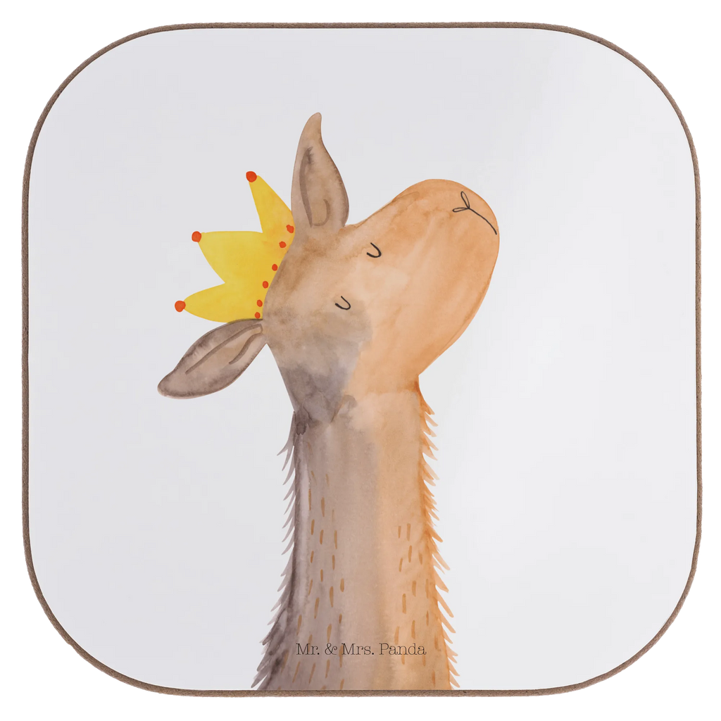 Square coaster llama head king gift, presents, glass coasters, Coasters, breakfast, party, gifts, Llama, llama, alpaca, trendy animal, colleague, lamas, high school graduation, king, boss, mum, office colleague, queen, lama, girlfriend, dad, supervisor