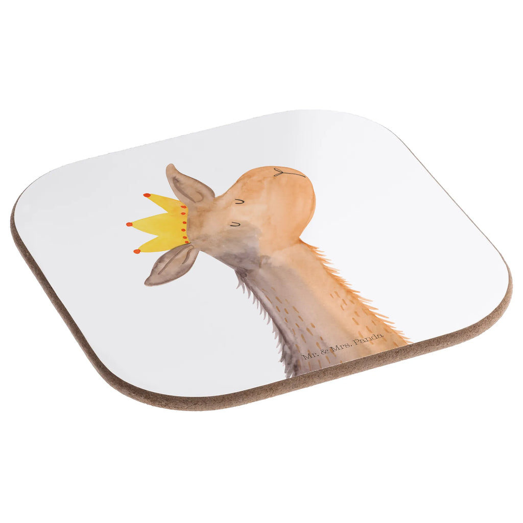 Square coaster llama head king gift, presents, glass coasters, Coasters, breakfast, party, gifts, Llama, llama, alpaca, trendy animal, colleague, lamas, high school graduation, king, boss, mum, office colleague, queen, lama, girlfriend, dad, supervisor