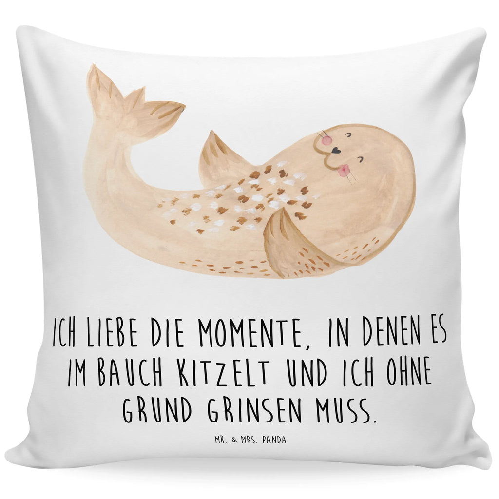 Cushion seal Lay couch, pad, 40x40, pillow case, Pillow, cushion, settee, sofa, soft, bedroom, pillows, fluffy, bed, 40 x 40, small animals, cute, funny, cute animal motives, hand drawn, small world, funny sayings, good mood, happy, gifts, gift ideas, special gifts, animal lover, card, Seal, North Sea, beach, joy, laughter, seals, seal, Baltic Sea, sea animal