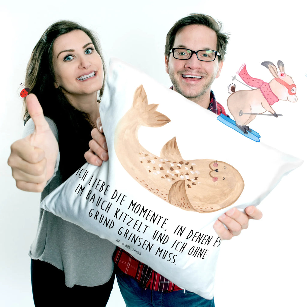 Cushion seal Lay couch, pad, 40x40, pillow case, Pillow, cushion, settee, sofa, soft, bedroom, pillows, fluffy, bed, 40 x 40, small animals, cute, funny, cute animal motives, hand drawn, small world, funny sayings, good mood, happy, gifts, gift ideas, special gifts, animal lover, card, Seal, North Sea, beach, joy, laughter, seals, seal, Baltic Sea, sea animal