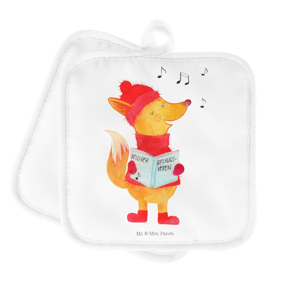 2-elementowy zestaw podkładek pod garnki lis Śpiewak Topflappen 2er Set, Topflappenset, topfhalter, Topfuntersetzer, Topflappen, Topflappen Set, Topfhandschuhe, 2er Set Topflappen, Wintermotiv, Winter, Weihnachtsdeko, Weihnachten, Nikolaus, Advent, Heiligabend, Geschenk Sänger, Fuchs, Singen, Füchse, Sänger, Weihnachtslieder
