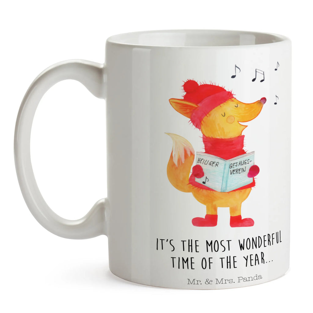 Kubek lis Śpiewak Tasse mit Zitaten, Bürotasse, Keramiktasse, Kaffeetasse, Teetasse, Tasse, Porzellantasse, Geschenktasse, Tasse mit Motiven, Winter, Weihnachten, Weihnachtsdeko, Nikolaus, Advent, Heiligabend, Wintermotiv, Singen, Sänger, Füchse, Fuchs, Geschenk Sänger, Weihnachtslieder