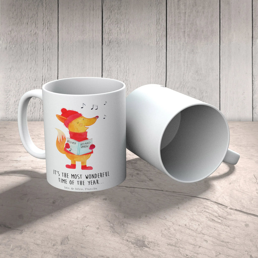 Kubek lis Śpiewak Tasse mit Zitaten, Bürotasse, Keramiktasse, Kaffeetasse, Teetasse, Tasse, Porzellantasse, Geschenktasse, Tasse mit Motiven, Winter, Weihnachten, Weihnachtsdeko, Nikolaus, Advent, Heiligabend, Wintermotiv, Singen, Sänger, Füchse, Fuchs, Geschenk Sänger, Weihnachtslieder