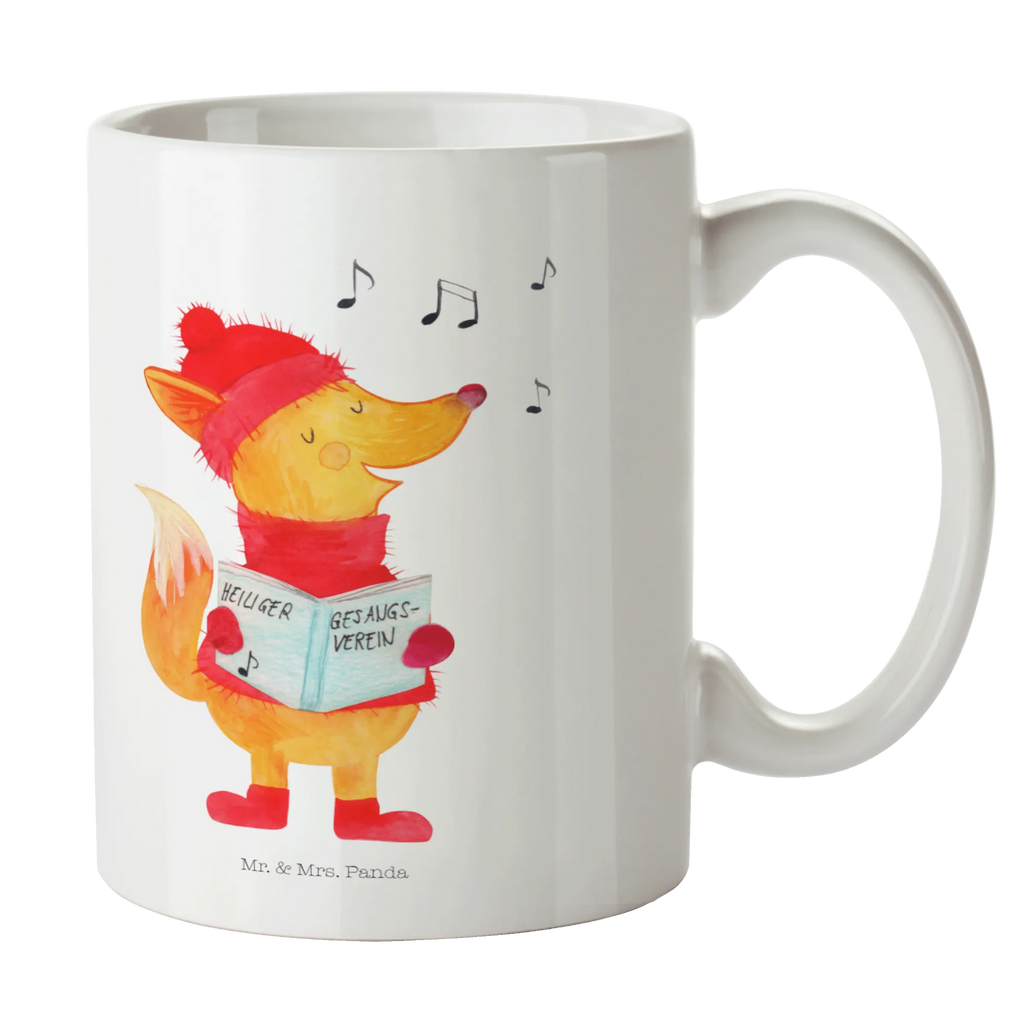 Kubek lis Śpiewak Tasse mit Zitaten, Bürotasse, Keramiktasse, Kaffeetasse, Teetasse, Tasse, Porzellantasse, Geschenktasse, Tasse mit Motiven, Winter, Weihnachten, Weihnachtsdeko, Nikolaus, Advent, Heiligabend, Wintermotiv, Singen, Sänger, Füchse, Fuchs, Geschenk Sänger, Weihnachtslieder