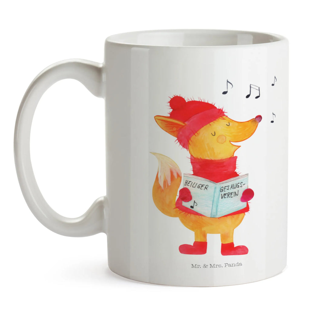 Kubek lis Śpiewak Tasse mit Zitaten, Bürotasse, Keramiktasse, Kaffeetasse, Teetasse, Tasse, Porzellantasse, Geschenktasse, Tasse mit Motiven, Winter, Weihnachten, Weihnachtsdeko, Nikolaus, Advent, Heiligabend, Wintermotiv, Singen, Sänger, Füchse, Fuchs, Geschenk Sänger, Weihnachtslieder