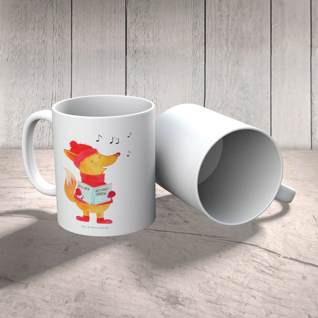 Kubek lis Śpiewak Tasse mit Zitaten, Bürotasse, Keramiktasse, Kaffeetasse, Teetasse, Tasse, Porzellantasse, Geschenktasse, Tasse mit Motiven, Winter, Weihnachten, Weihnachtsdeko, Nikolaus, Advent, Heiligabend, Wintermotiv, Singen, Sänger, Füchse, Fuchs, Geschenk Sänger, Weihnachtslieder
