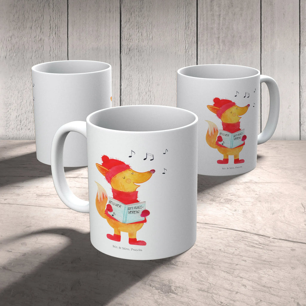 Kubek lis Śpiewak Tasse mit Zitaten, Bürotasse, Keramiktasse, Kaffeetasse, Teetasse, Tasse, Porzellantasse, Geschenktasse, Tasse mit Motiven, Winter, Weihnachten, Weihnachtsdeko, Nikolaus, Advent, Heiligabend, Wintermotiv, Singen, Sänger, Füchse, Fuchs, Geschenk Sänger, Weihnachtslieder