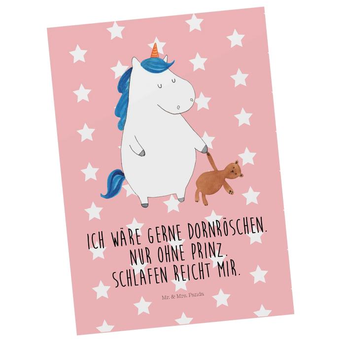 Postcard unicorn teddy