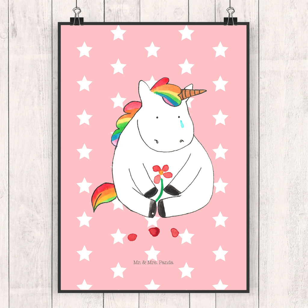 Poster unicorn Sad unicorn, unicorns, love, grief, Friendship, Unicorn, friends, greeting card, glitter, flower, consoling