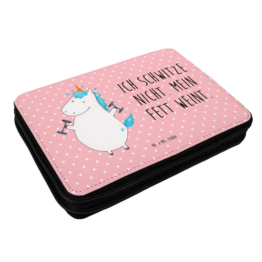 Leather folder unicorn fitness pupil, primary school, gift, pencil bag, pencil case, motif, child, pen roll, enrolment, school, unicorn, unicorns, Diet, Sixpack, English, Unicorn, model, Fitnessstudio, Fitness, Unicorns, Dieting, Gym, Sports