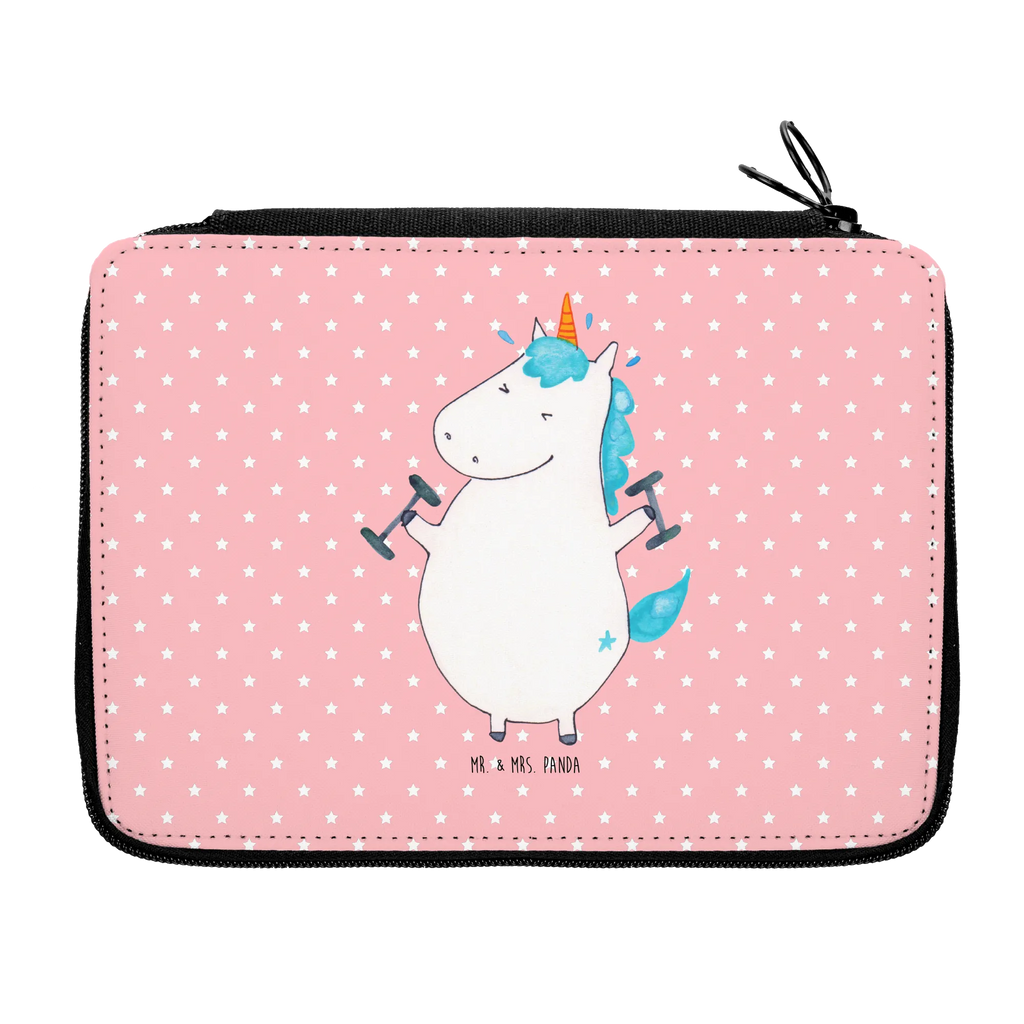 Leather folder unicorn fitness pupil, primary school, gift, pencil bag, pencil case, motif, child, pen roll, enrolment, school, unicorn, unicorns, Diet, Sixpack, English, Unicorn, model, Fitnessstudio, Fitness, Unicorns, Dieting, Gym, Sports