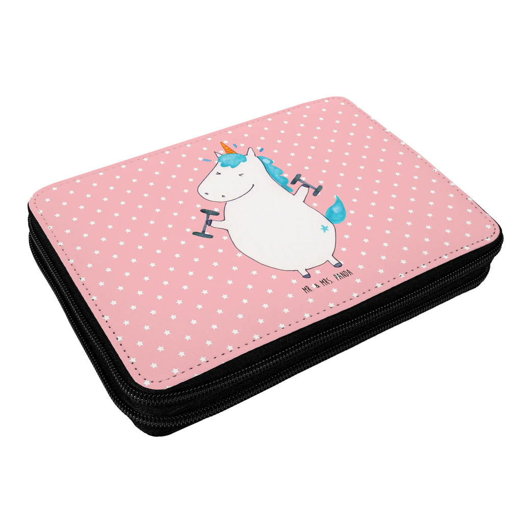Leather folder unicorn fitness pupil, primary school, gift, pencil bag, pencil case, motif, child, pen roll, enrolment, school, unicorn, unicorns, Diet, Sixpack, English, Unicorn, model, Fitnessstudio, Fitness, Unicorns, Dieting, Gym, Sports