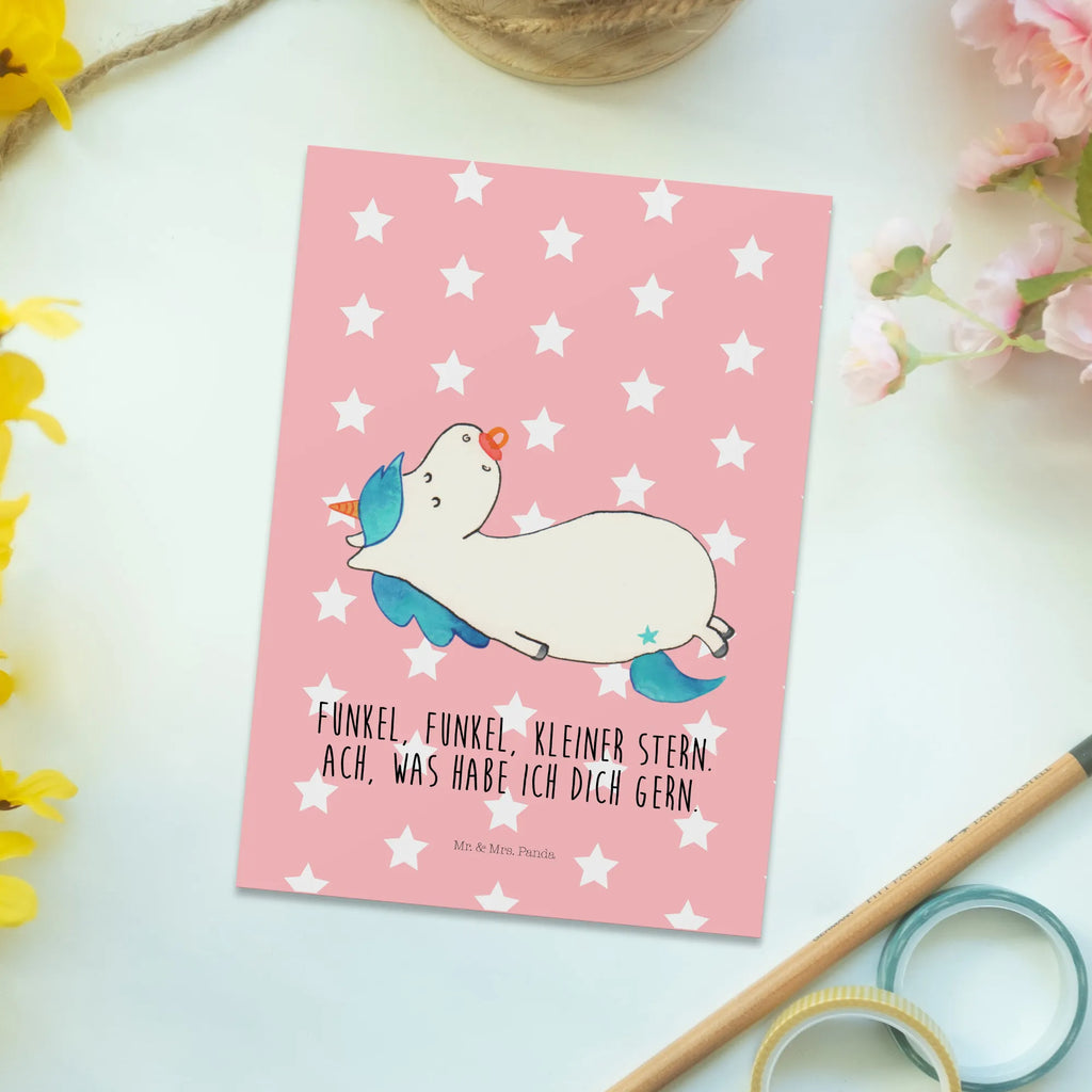 Postcard unicorn dummy postcards, card, letter, gift, gift card, paper, Postcard, invitation, invitation card, unicorn, unicorns, mama, gift birth, toddler, pacifier, birth present, mother, Unicorn, infant, baby, birth gift