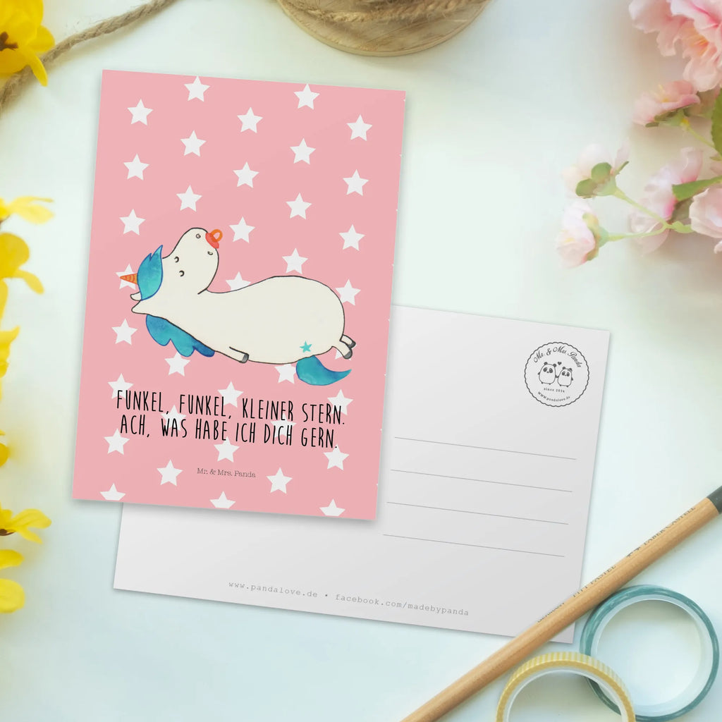 Postcard unicorn dummy postcards, card, letter, gift, gift card, paper, Postcard, invitation, invitation card, unicorn, unicorns, mama, gift birth, toddler, pacifier, birth present, mother, Unicorn, infant, baby, birth gift