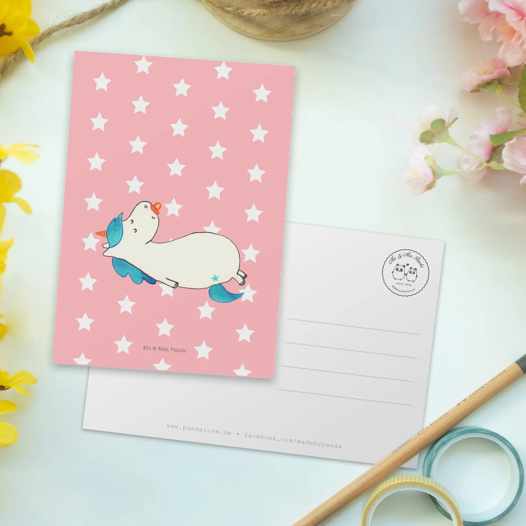 Postcard unicorn dummy postcards, card, letter, gift, gift card, paper, Postcard, invitation, invitation card, unicorn, unicorns, mama, gift birth, toddler, pacifier, birth present, mother, Unicorn, infant, baby, birth gift