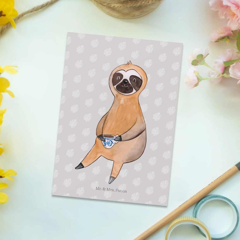 Pocztówka Leniwiec kawa Leniwiec, prezent z leniwcem, dekoracja z leniwcem