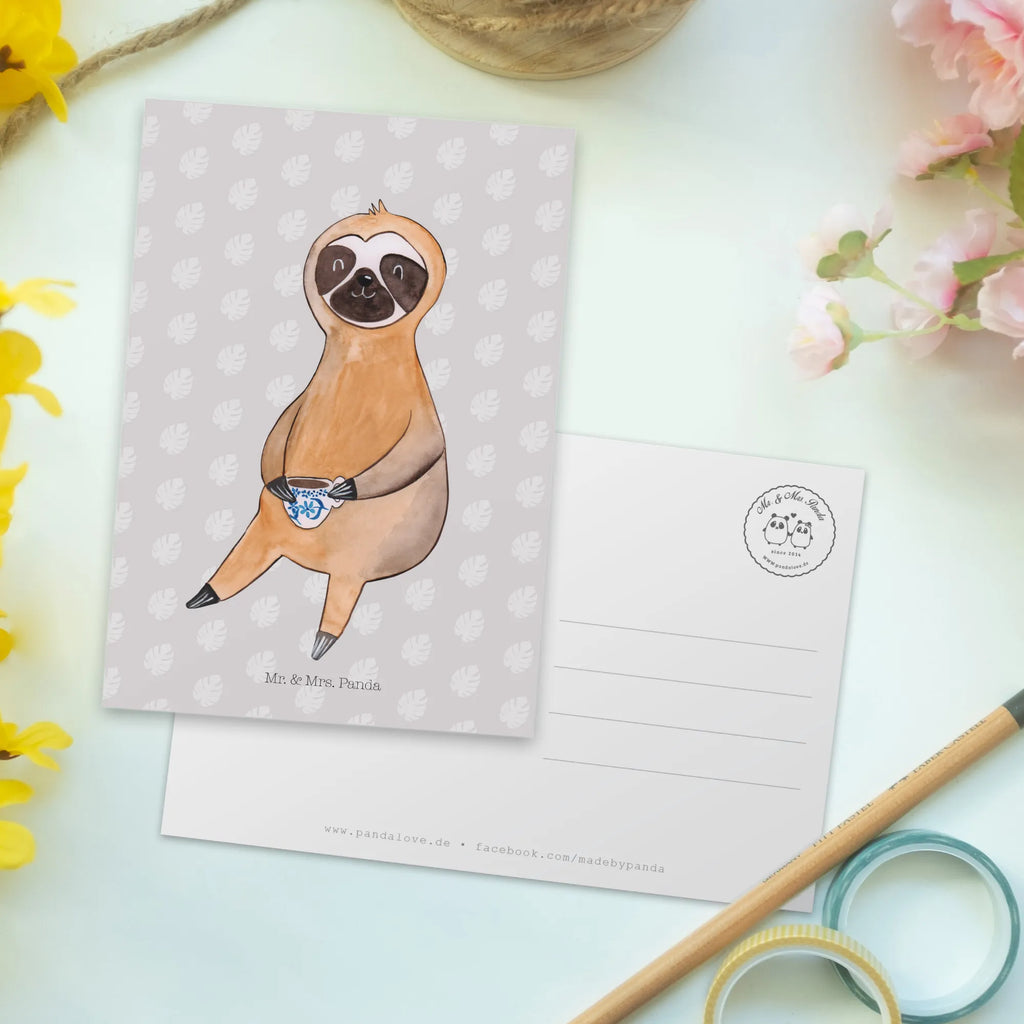 Pocztówka Leniwiec kawa Leniwiec, prezent z leniwcem, dekoracja z leniwcem