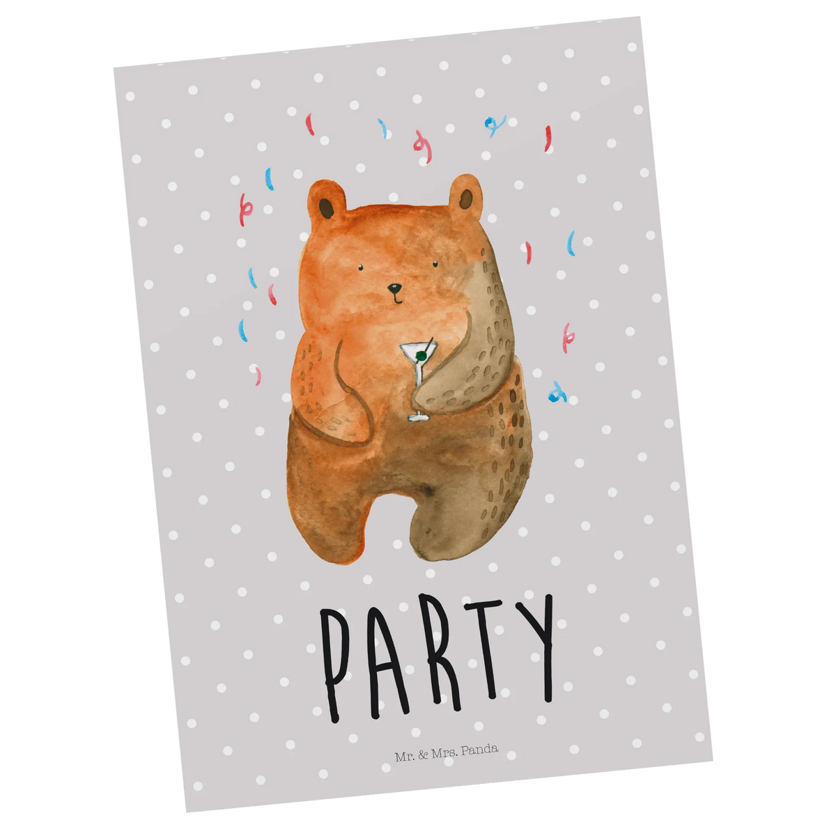 Postkarte Bär Party Ansichtskarten, bildkarte, spruchkarte, Designkarte, Kunstkarten, Ansichtskarte, Motivkarte, Fotokarte, einzelkarte, Postkarten, Postkarte, Grußkarte, kunstkarte, Bär, Teddy, Teddybär, Mitbringsel, Gute Laune, Geburtstagsgeschenk, Feiern, Lustig, Geburtstag, Abfeiern, Geschenk, Party
