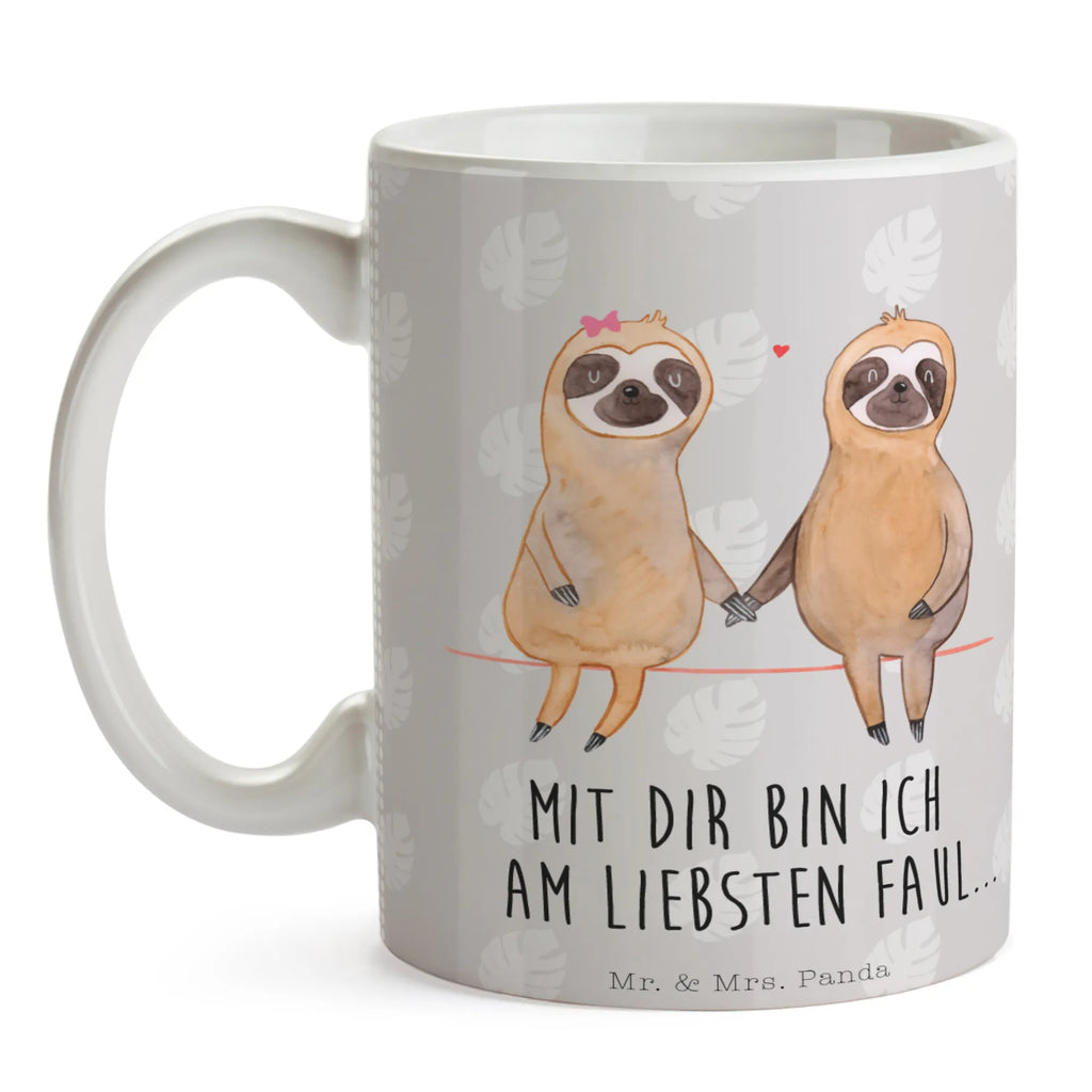 Kubek leniwiec para Teetasse, Tasse, Keramiktasse, Geschenktasse, Porzellantasse, Tasse mit Motiven, Kaffeetasse, Tasse mit Zitaten, Bürotasse, Faultier, Faultier Geschenk, Faultier Deko, Faultierpärchen, Langsamkeit, faul, verliebt, Faultierliebe, Liebespaar, Faultiere, Liebe, Beziehung, gemeinsam, relaxen, Lieblingstier, Pärchen, verlobt