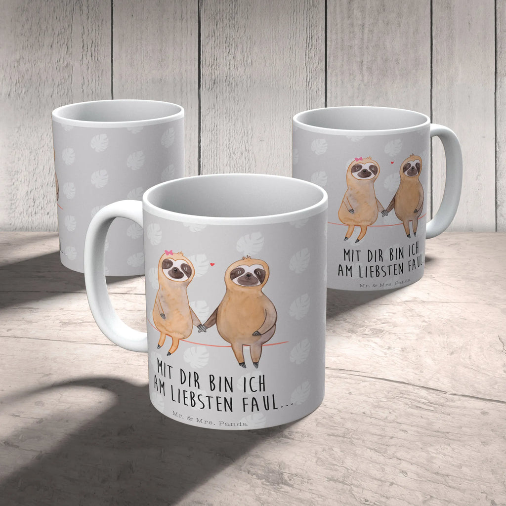Kubek leniwiec para Teetasse, Tasse, Keramiktasse, Geschenktasse, Porzellantasse, Tasse mit Motiven, Kaffeetasse, Tasse mit Zitaten, Bürotasse, Faultier, Faultier Geschenk, Faultier Deko, Faultierpärchen, Langsamkeit, faul, verliebt, Faultierliebe, Liebespaar, Faultiere, Liebe, Beziehung, gemeinsam, relaxen, Lieblingstier, Pärchen, verlobt