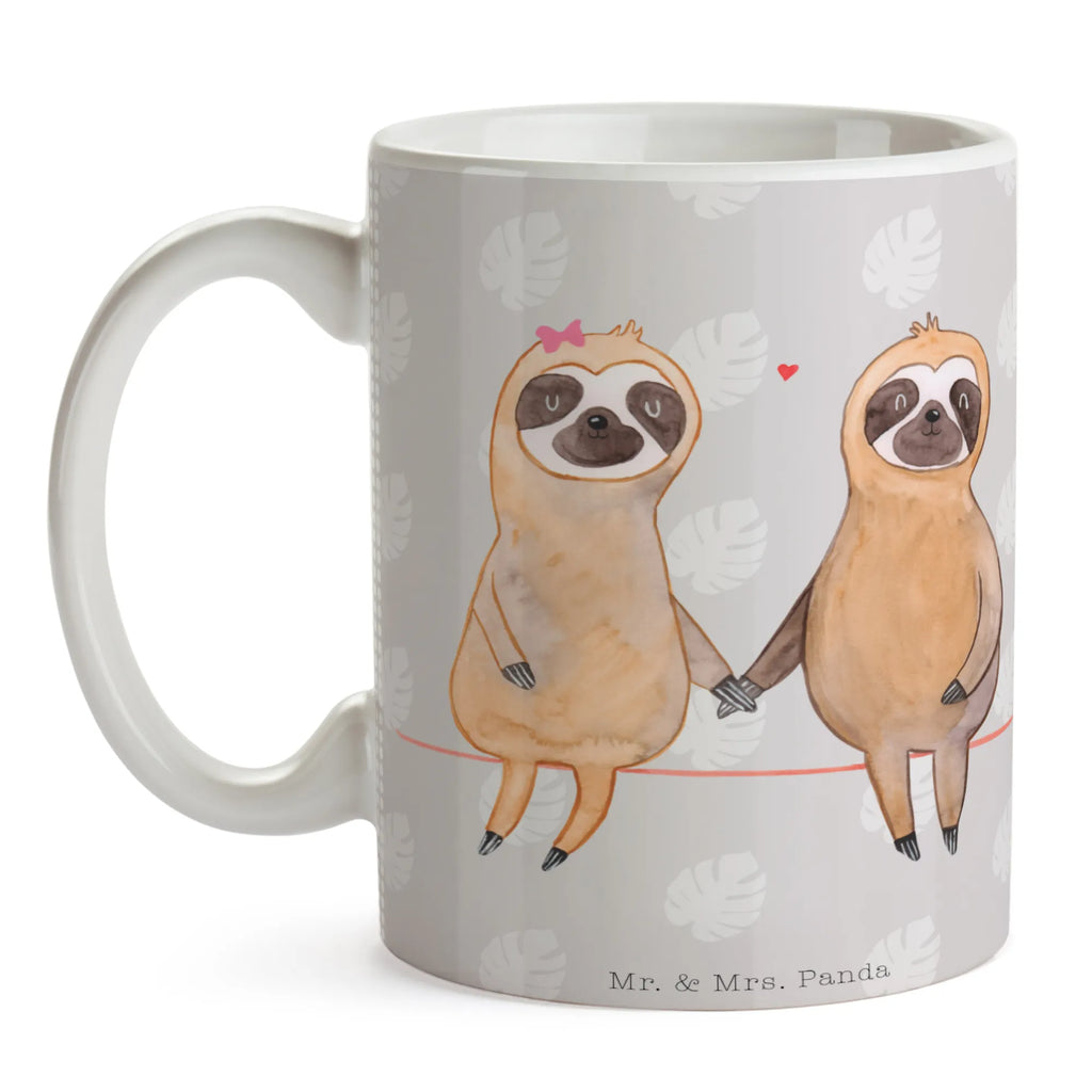 Kubek leniwiec para Teetasse, Tasse, Keramiktasse, Geschenktasse, Porzellantasse, Tasse mit Motiven, Kaffeetasse, Tasse mit Zitaten, Bürotasse, Faultier, Faultier Geschenk, Faultier Deko, Faultierpärchen, Langsamkeit, faul, verliebt, Faultierliebe, Liebespaar, Faultiere, Liebe, Beziehung, gemeinsam, relaxen, Lieblingstier, Pärchen, verlobt