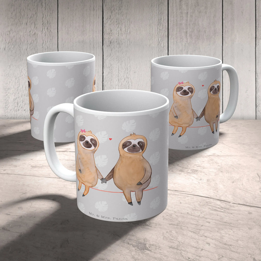 Kubek leniwiec para Teetasse, Tasse, Keramiktasse, Geschenktasse, Porzellantasse, Tasse mit Motiven, Kaffeetasse, Tasse mit Zitaten, Bürotasse, Faultier, Faultier Geschenk, Faultier Deko, Faultierpärchen, Langsamkeit, faul, verliebt, Faultierliebe, Liebespaar, Faultiere, Liebe, Beziehung, gemeinsam, relaxen, Lieblingstier, Pärchen, verlobt