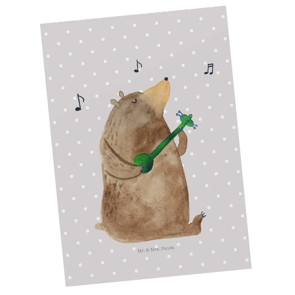 Postcard bear guitar gift card, Postcard, invitation card, invitation, gift, card, postcards, letter, paper, bear, teddy, teddy bear, cuddly toy
