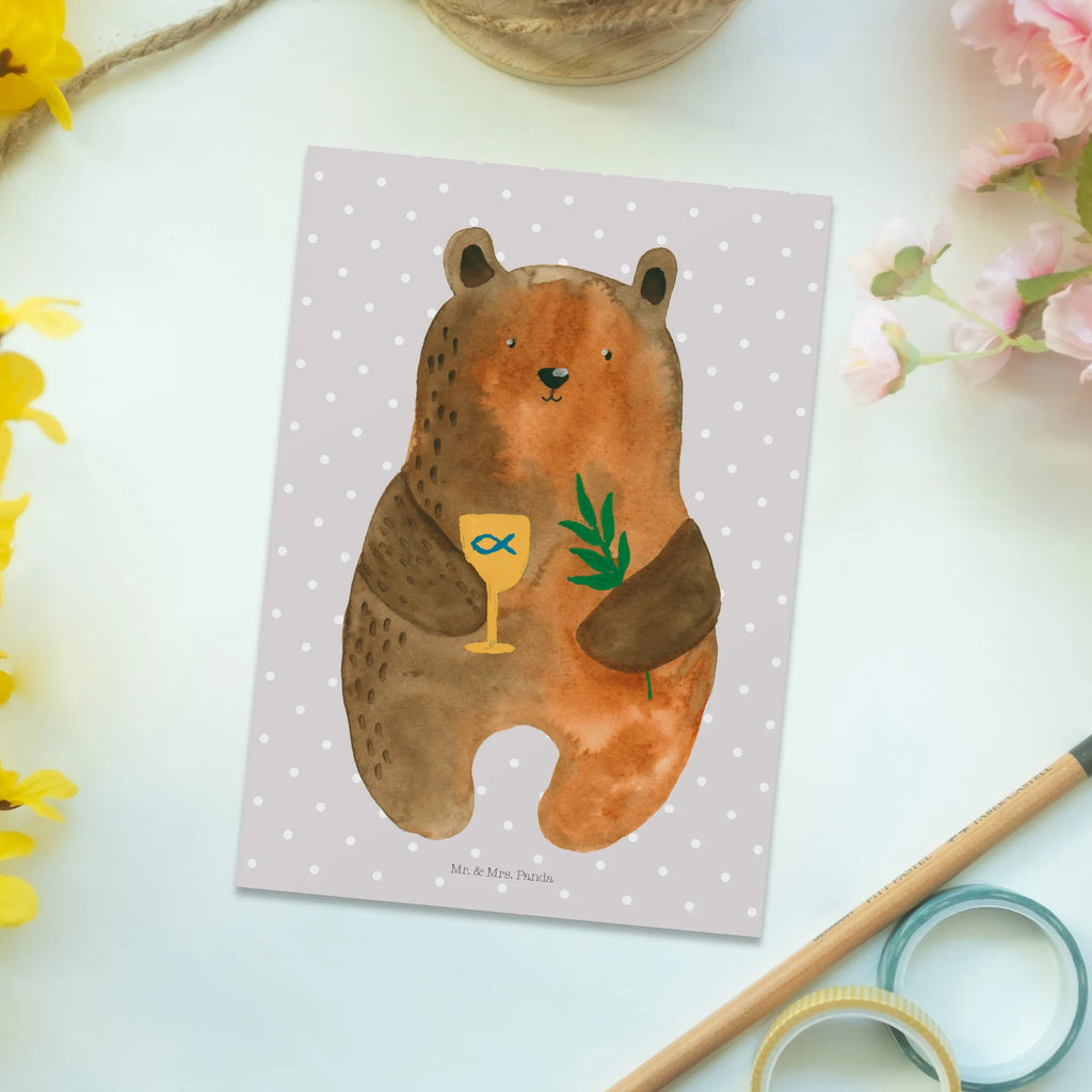 Postcard bear confirmation kunstkarte, spruchkarte, bildkarte, Designkarte, Ansichtskarten, Kunstkarten, Postkarten, einzelkarte, Motivkarte, Fotokarte, Ansichtskarte, Postkarte, Grußkarte, Bär, Teddy, Teddybär, Konfirmation, Gottesdienst, Kirche, Evangelisch