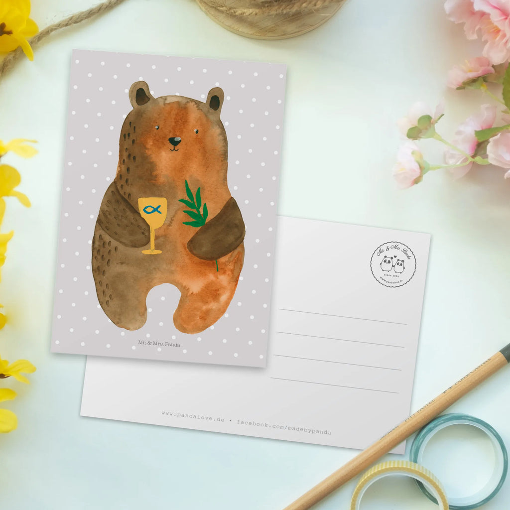 Postcard bear confirmation kunstkarte, spruchkarte, bildkarte, Designkarte, Ansichtskarten, Kunstkarten, Postkarten, einzelkarte, Motivkarte, Fotokarte, Ansichtskarte, Postkarte, Grußkarte, Bär, Teddy, Teddybär, Konfirmation, Gottesdienst, Kirche, Evangelisch