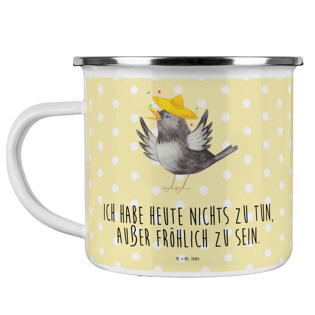 Kempingowy kubek emaliowany kruk Sombrero wandertasse, Metalltasse, Blechtasse, Tasse Emaille, Teebecher, Reisebecher, Kaffeebecher, Campingbecher, Emaille Tasse, wanderbecher, blechbecher, Trinkbecher, Becher, reisetasse, metallbecher, Teetasse, Emaille Becher, Campingtasse, becher emaille, Kaffeetasse, Emailletasse, emaillebecher, Pott, Tasse, Lustige Sprüche, Tiere, Tiermotive, Gute Laune, Vogel, Motivation, Vögel, Fröhlich sein, Elster, Glück Spruch, glücklich sein, Spruch Positiv, Rabe, Froh