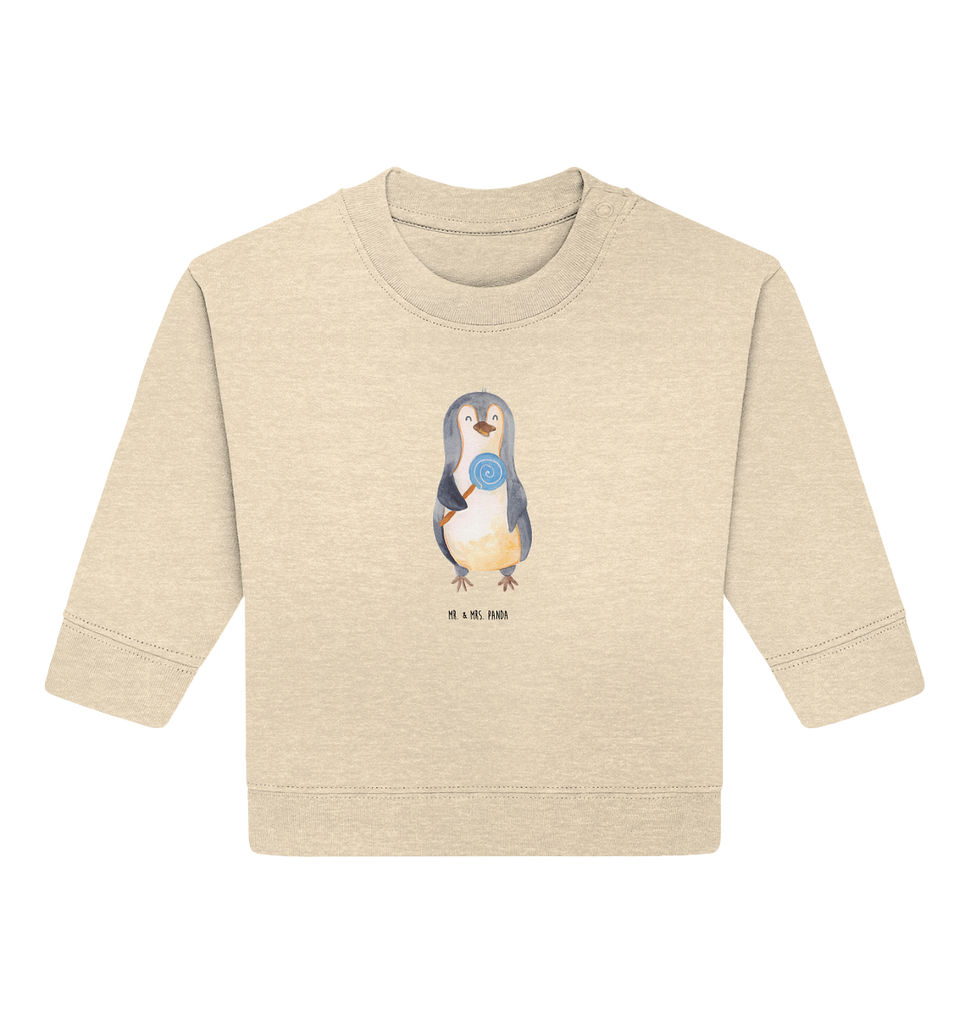 Organic Baby Pullover Pinguin Lolli Wunderschöner Baby Pullover /Sweatshirt von Mr. & Mrs. Panda <br /><br />Material: <br />- 85 % Baumwolle (Bio-Qualität, ringgesponnen, gekämmt)<br />- 15 % Polyester (recycelt)</li><li>Grammatur: 280 g/m²<br />- Schnitt: normale Passform</li><li>Eingesetzte Ärmel<br />- Knopfleiste mit 1 gleichfarbigen Druckknopf und 1 verdeckten Druckknopf an Schulter für einfacheres Anziehen, Pinguin, Pinguine, Lolli, Süßigkeiten, Blödsinn, Spruch, Rebell, Gauner, Ganove, Rabauke