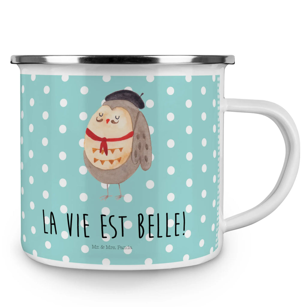 Camping Emaille Tasse Eule Frankreich Emaille Becher, Metalltasse, Blechtasse, blechbecher, Teebecher, Emailletasse, wanderbecher, metallbecher, Reisebecher, Kaffeebecher, Tasse Emaille, Pott, Trinkbecher, Campingbecher, Tasse, reisetasse, wandertasse, Kaffeetasse, Teetasse, Becher, Campingtasse, Emaille Tasse, emaillebecher, becher emaille, Eule, Eule Deko, Frankreich, Das Leben Ist schön, Spruch schön, Spruch Französisch, Eulen, Owl, La Vie Est Belle, Hibou