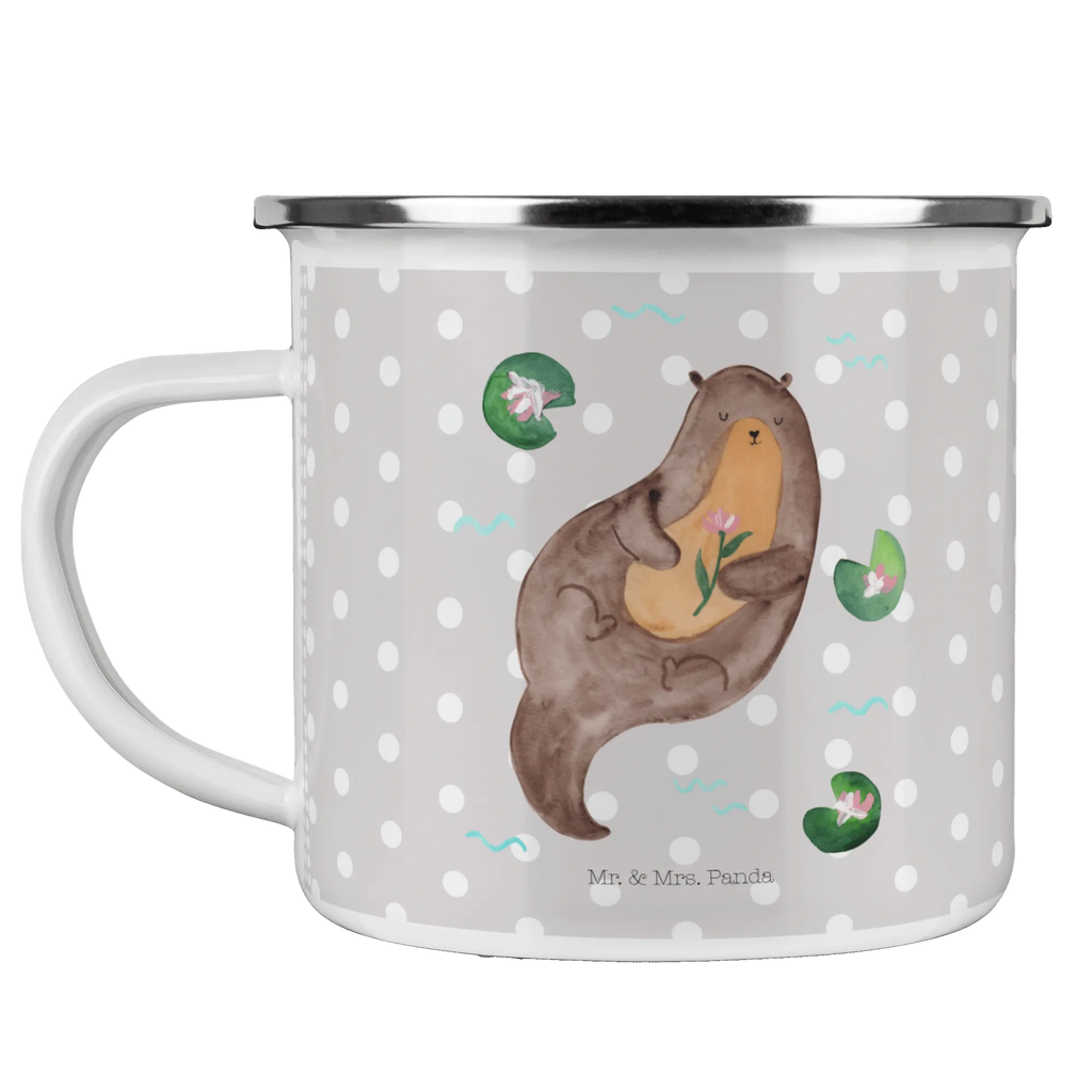 Kempingowy kubek emaliowany wydra lilia wodna metallbecher, Tasse Emaille, Blechtasse, Emaille Tasse, Trinkbecher, Teetasse, Kaffeebecher, Campingbecher, Reisebecher, Metalltasse, becher emaille, Campingtasse, wanderbecher, Emaille Becher, Teebecher, reisetasse, wandertasse, Pott, emaillebecher, blechbecher, Emailletasse, Becher, Kaffeetasse, Tasse, Otter, Seeotter, Fischotter, Otter Seeotter See Otter