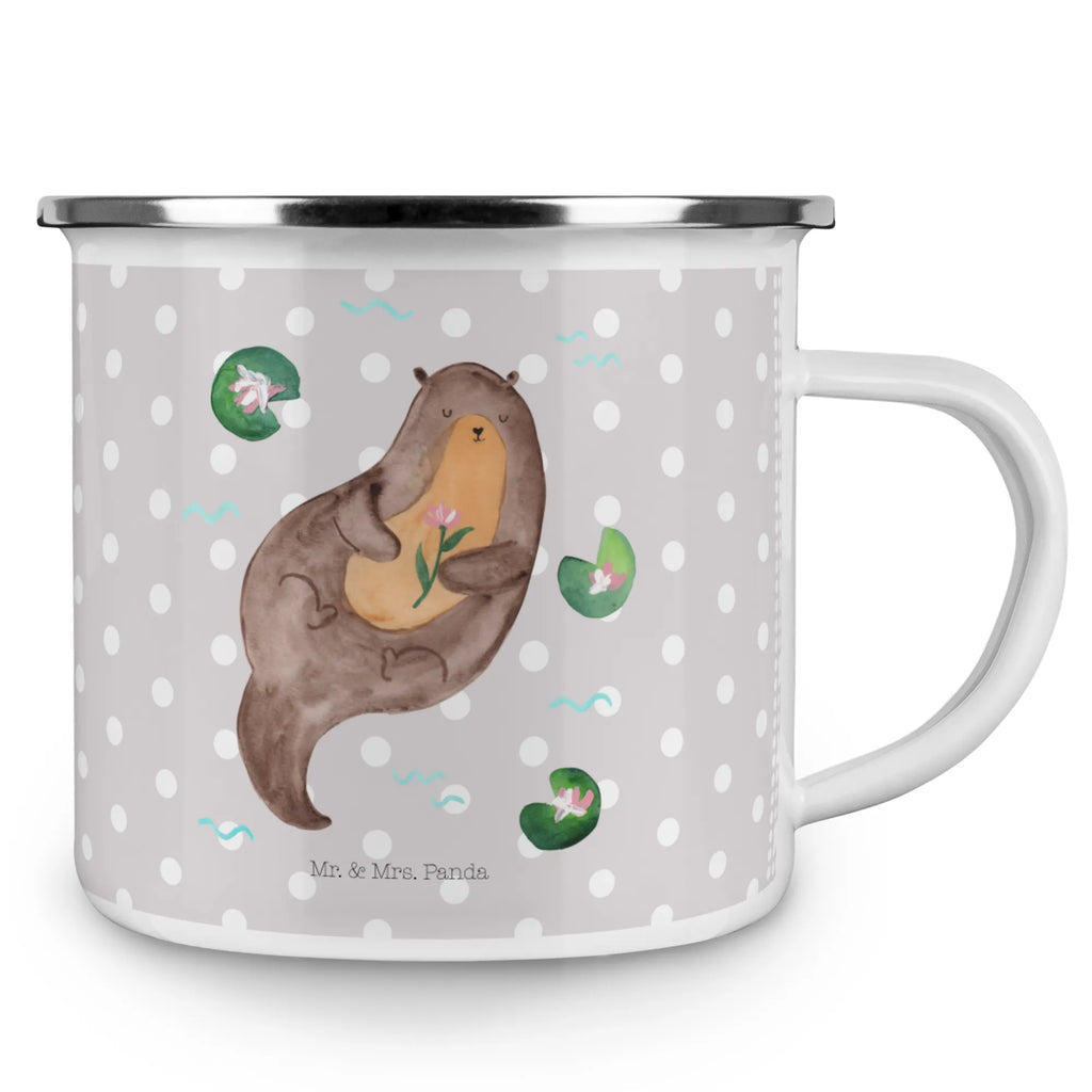 Kempingowy kubek emaliowany wydra lilia wodna metallbecher, Tasse Emaille, Blechtasse, Emaille Tasse, Trinkbecher, Teetasse, Kaffeebecher, Campingbecher, Reisebecher, Metalltasse, becher emaille, Campingtasse, wanderbecher, Emaille Becher, Teebecher, reisetasse, wandertasse, Pott, emaillebecher, blechbecher, Emailletasse, Becher, Kaffeetasse, Tasse, Otter, Seeotter, Fischotter, Otter Seeotter See Otter
