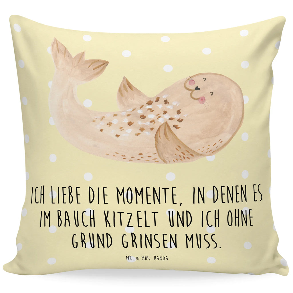 Cushion seal Lay couch, pad, 40x40, pillow case, Pillow, cushion, settee, sofa, soft, bedroom, pillows, fluffy, bed, 40 x 40, small animals, cute, funny, cute animal motives, hand drawn, small world, funny sayings, good mood, happy, gifts, gift ideas, special gifts, animal lover, card, Seal, North Sea, beach, joy, laughter, seals, seal, Baltic Sea, sea animal