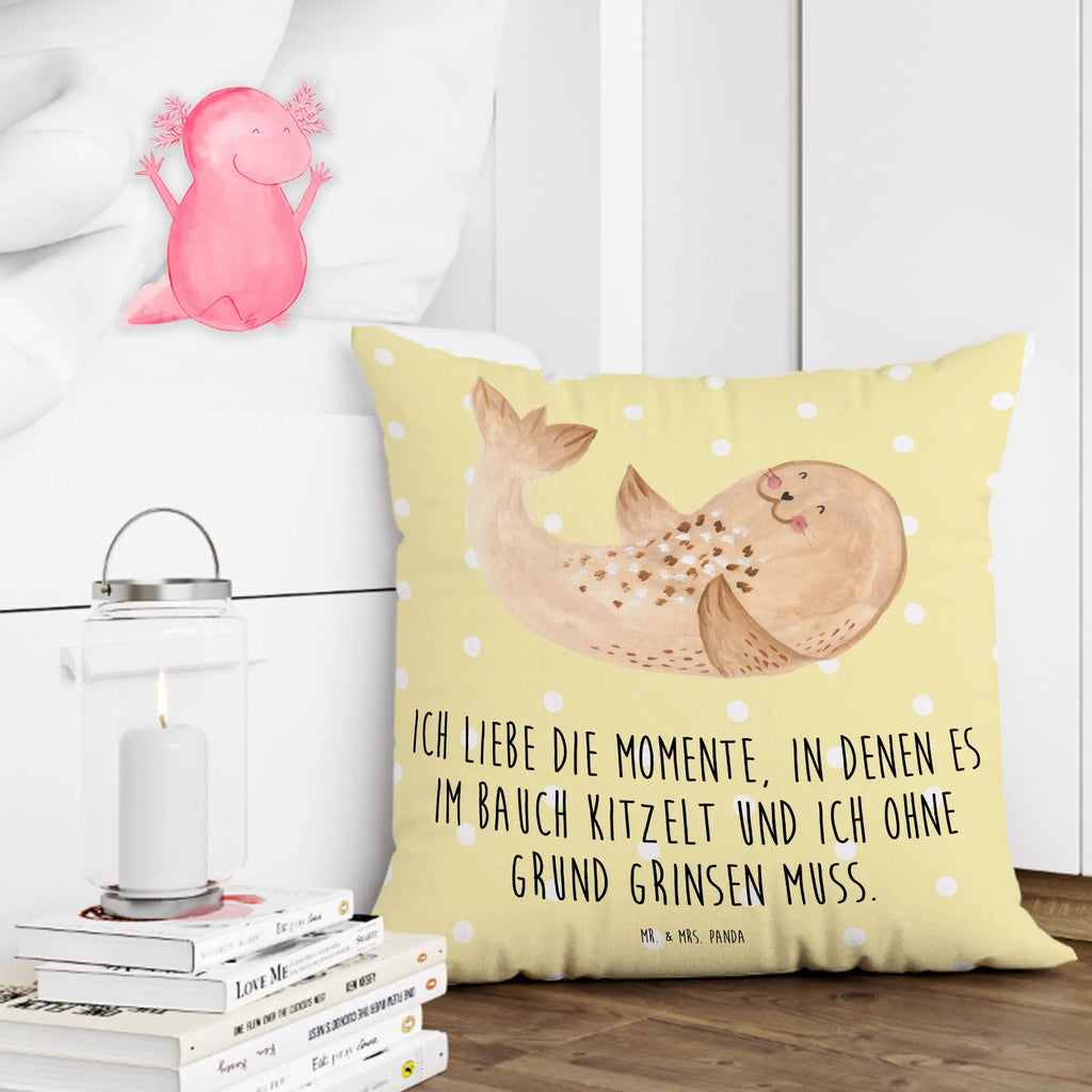 Cushion seal Lay couch, pad, 40x40, pillow case, Pillow, cushion, settee, sofa, soft, bedroom, pillows, fluffy, bed, 40 x 40, small animals, cute, funny, cute animal motives, hand drawn, small world, funny sayings, good mood, happy, gifts, gift ideas, special gifts, animal lover, card, Seal, North Sea, beach, joy, laughter, seals, seal, Baltic Sea, sea animal