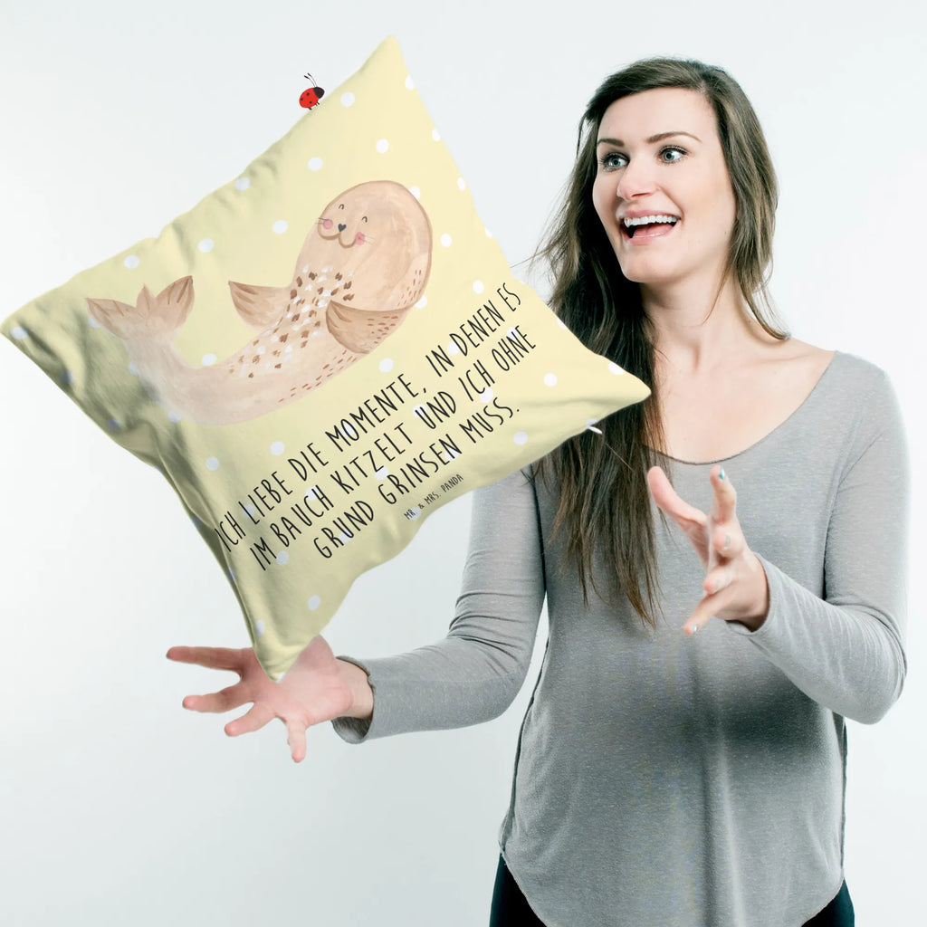 Cushion seal Lay couch, pad, 40x40, pillow case, Pillow, cushion, settee, sofa, soft, bedroom, pillows, fluffy, bed, 40 x 40, small animals, cute, funny, cute animal motives, hand drawn, small world, funny sayings, good mood, happy, gifts, gift ideas, special gifts, animal lover, card, Seal, North Sea, beach, joy, laughter, seals, seal, Baltic Sea, sea animal