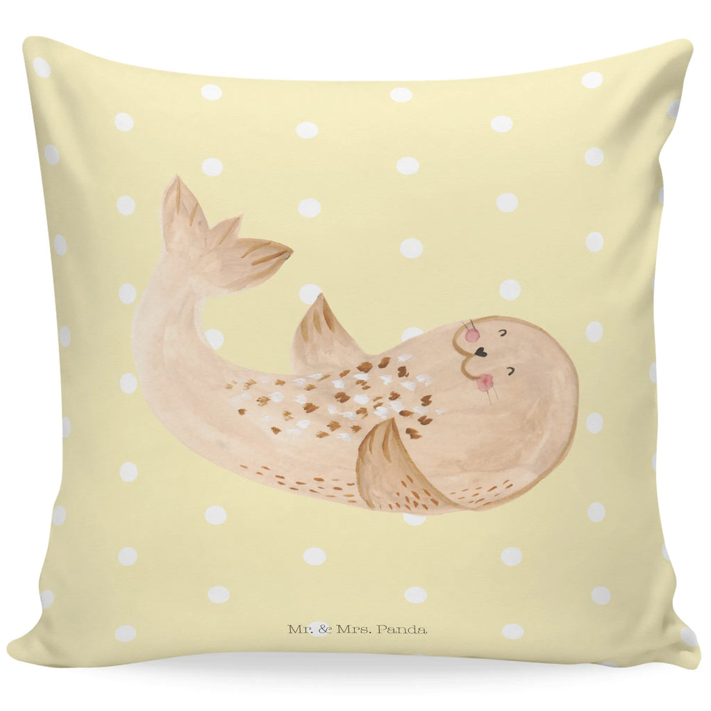Cushion seal Lay couch, pad, 40x40, pillow case, Pillow, cushion, settee, sofa, soft, bedroom, pillows, fluffy, bed, 40 x 40, small animals, cute, funny, cute animal motives, hand drawn, small world, funny sayings, good mood, happy, gifts, gift ideas, special gifts, animal lover, card, Seal, North Sea, beach, joy, laughter, seals, seal, Baltic Sea, sea animal