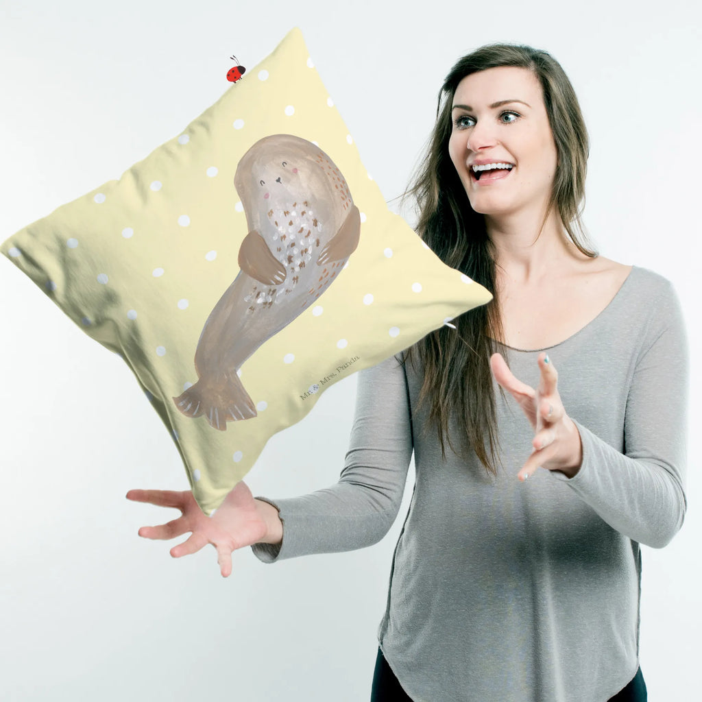 40x40 poduszka foka śmiech Motywy zwierzęce, dobra energia, zabawne powiedzonka, zwierzęta