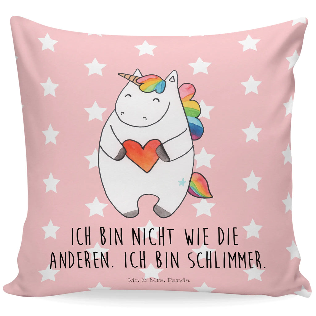 Cushion unicorn Heart 40x40, bedroom, couch, pillows, soft, sofa, cushion, bed, pillow case, settee, pad, 40 x 40, fluffy, Pillow, unicorn, unicorns, girlfriend present, heart, girlfriend gift, funny, bad girl, different, evil, bad, Unicorn